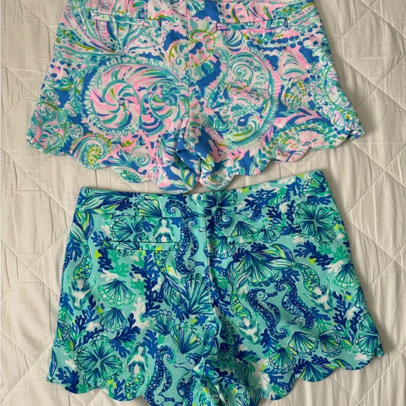 Bundle Lilly Pulitzer Blue and Green Bermuda Shorts Vibrant Patter - Picture 2 of 11